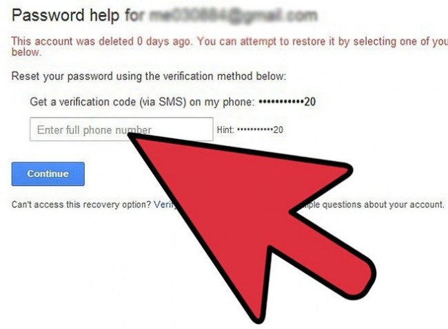 Restore deleted Gmail account-submit recovery request