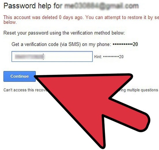 Restore Gmail account-verifying information from Gmail