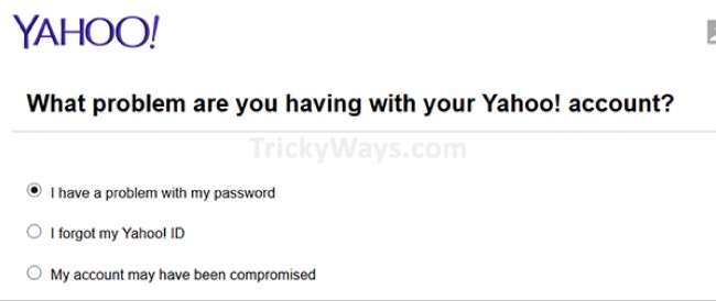 forgot security question yahoo password
