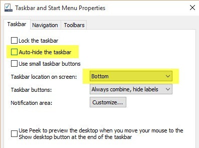 lost desktop taskbar windows 7