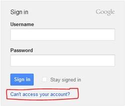 resetting gmail password