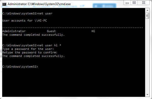 change user password windows xp command line