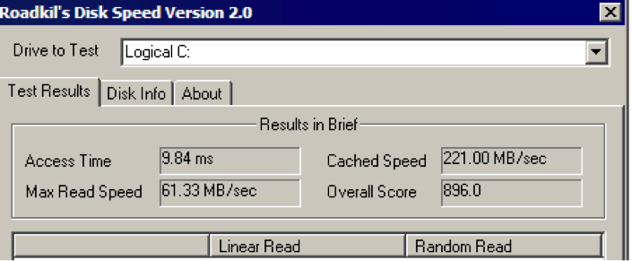 Test Hard Disk speed - RoadKil Speed test-1