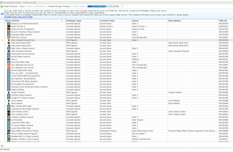 xbox 360 hard drive- Content Partition