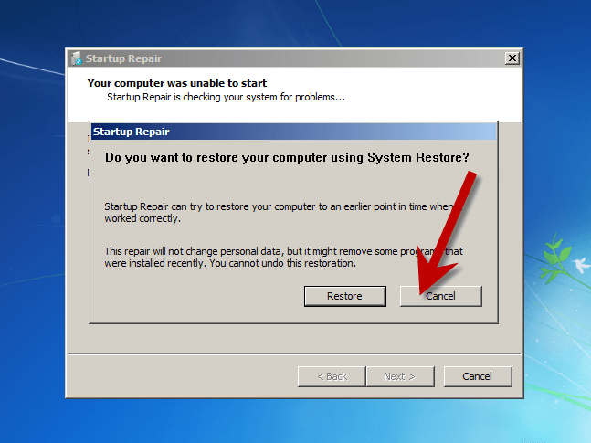 Unable to start activity. Отсутствует System restore. Do you Wang to restore your Computer using System restore?. Startup Repair. В Windows. Проблема Startup Repair offline.