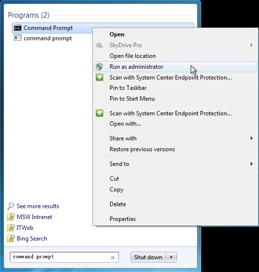 Launch command prompt on Windows Vista,7,10 to fix bluescreen 0x000000d1