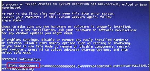 Что такое ошибка Stop 0x000000f4 Blue Screen Error