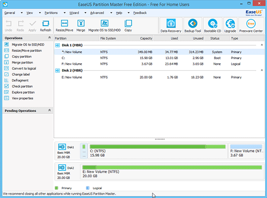 Как объединить диски partition manager