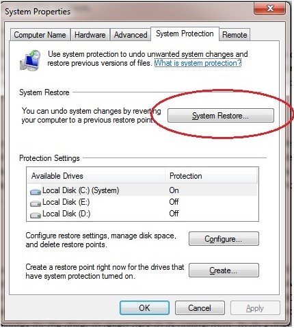 Restore system to fix Blue Screen STOP 0x00000014 Error