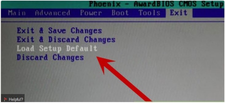 Discard changes в биосе