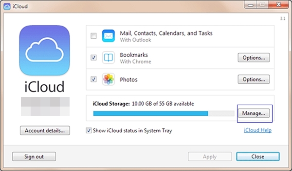 download icloud storage to pc