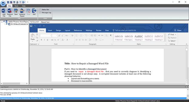 repair corrupt doc and docx word file step 3