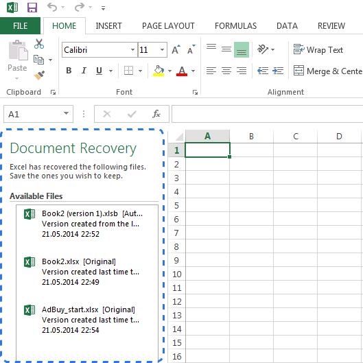 excel recovery