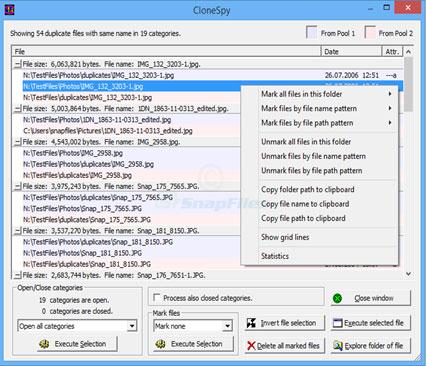 The Single duplicates window - CloneSpy Documentation