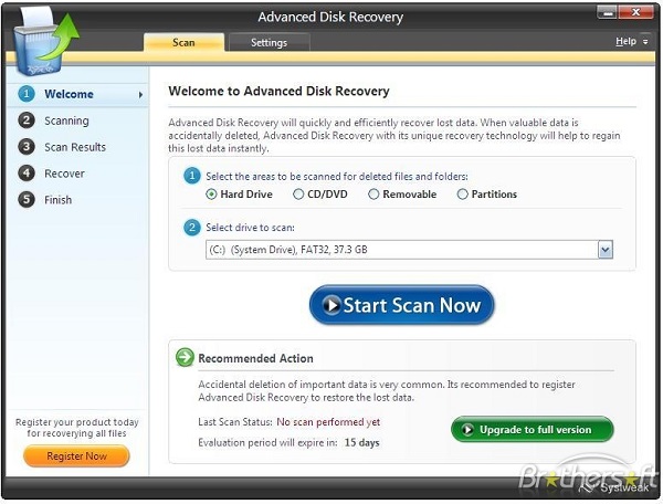 restaurar correos electrónicos eliminado con advanced disk recovery