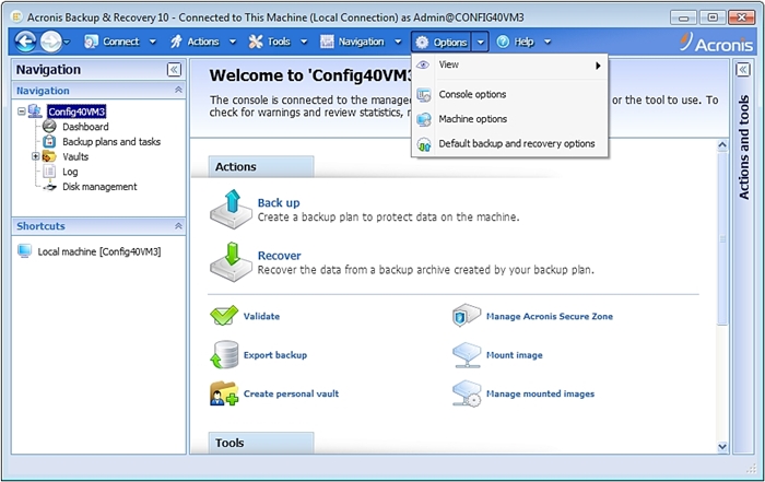 acronis unmount usb backup drive after operation