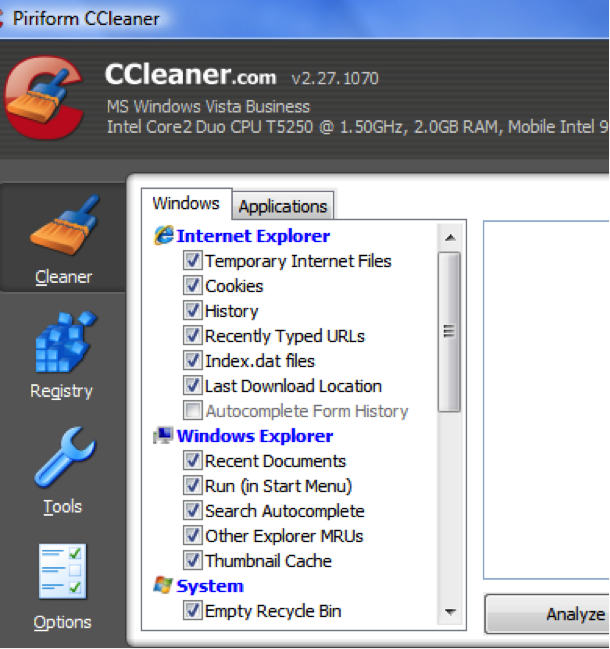 ccleaner for mac erase free space temporary file location