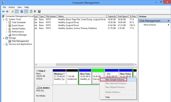 partition de démarrage sous Windows 8 étape 2