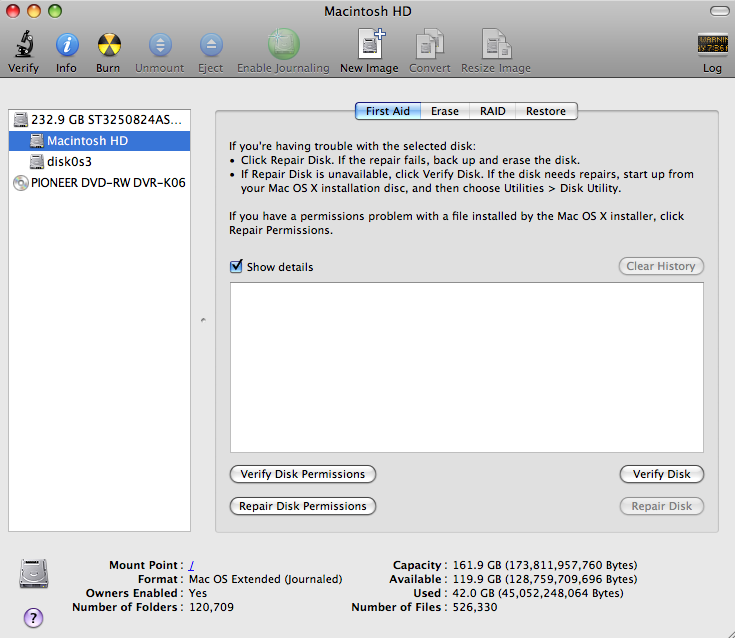 disc utiltiy mac to fix external hard drive time machine