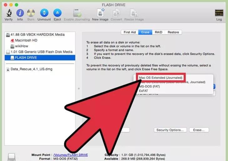 mac sierra how to format usb drive