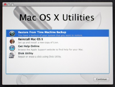 mac os x recovery