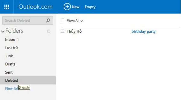 how to get back deleted emails from hotmail account