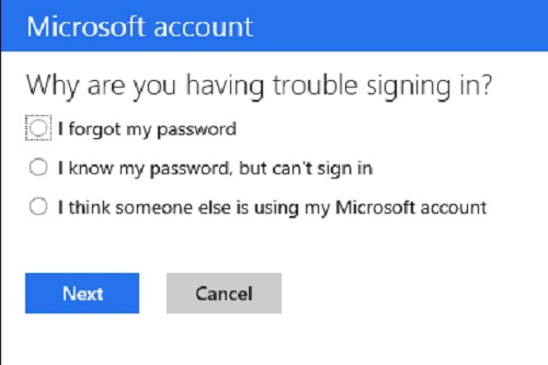 microsoft account password forgot