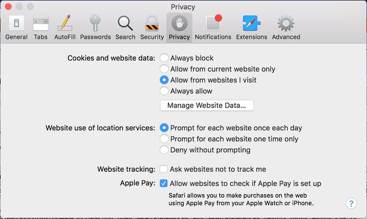 safari browser clear cache and cookies