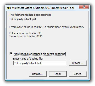 how to use outlook personal folders file .pst
