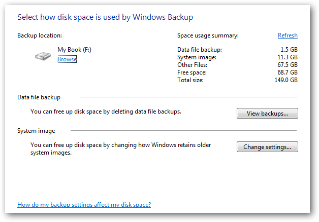 reducing windows 7 ultimate backup size