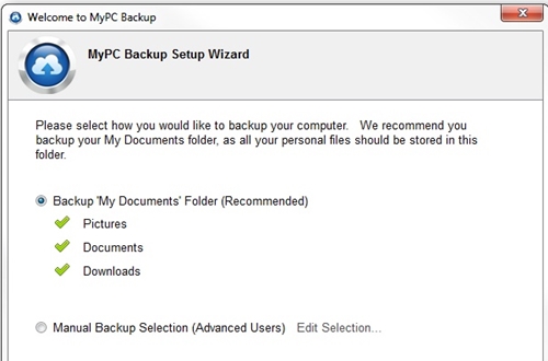 backup de arquivo com MyPCBackup 4