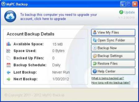 backup computer files with MyPCBackup 6
