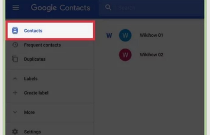 Find contacts on Google Contacts