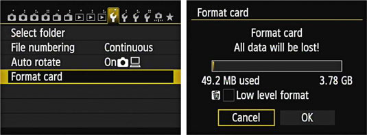 how to format sd card on camera