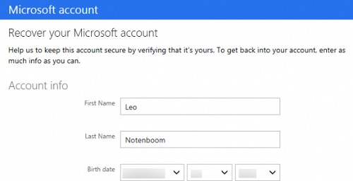 recuperar chave hotmail