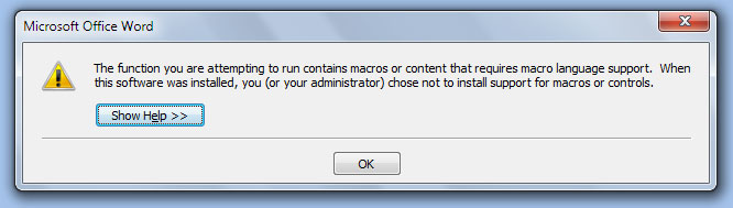 How To Fix Word 2007 Macro Error