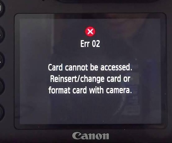 canon ixus 850 é erro de cartão de memória ou mastercard
