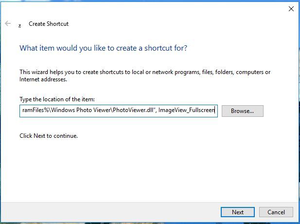 create new shortcut