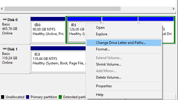 Disk Management for USB