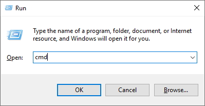 Windows key + R
