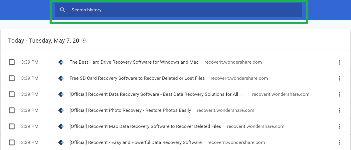 internet history recovery