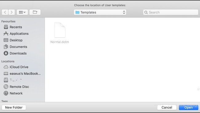 where is the word options dialog box located for mac