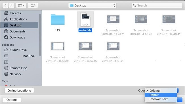word for mac file repair