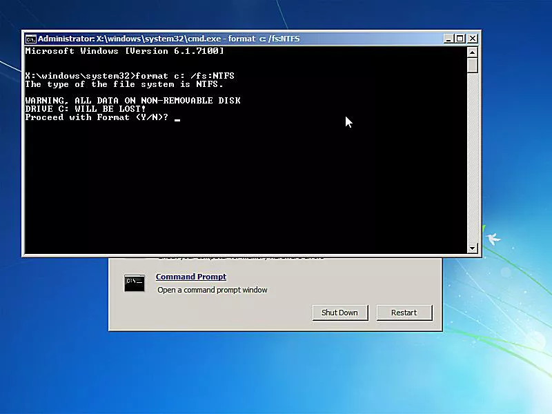 disk formatting in windows 7