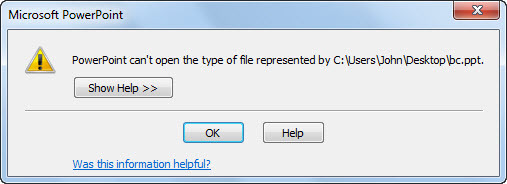 getting presentation error