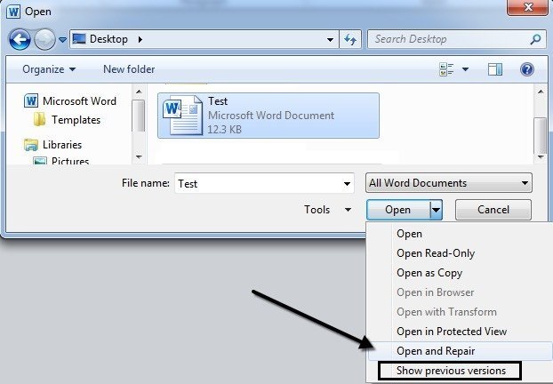 how to fix corrupted file in word