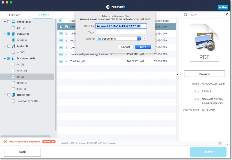 wondershare recoverit crashes when recovering