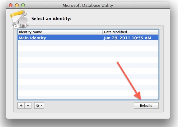 microsoft outlook database rebuild for mac
