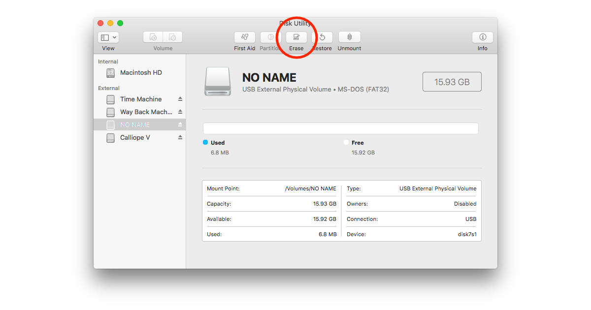 format the sd card on mac