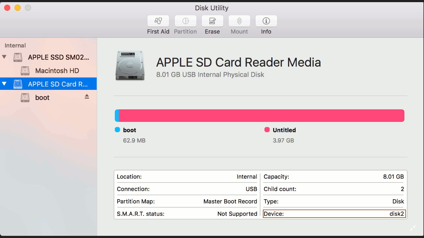 sd card disk utility